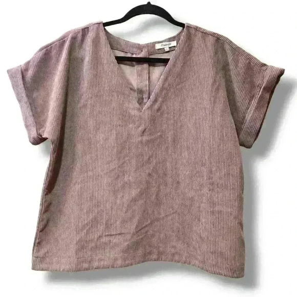 Madewell Ribbed Corduroy loose fit Top Color Fig Size Small #142 - Picture 2 of 9